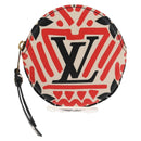 LOUIS VUITTON Monogram Crafty Round Coin Purse Red M69505 LV Auth 130673M-13