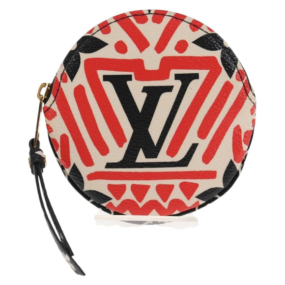 LOUIS VUITTON Monogram Crafty Round Coin Purse Red M69505 LV Auth 130673M