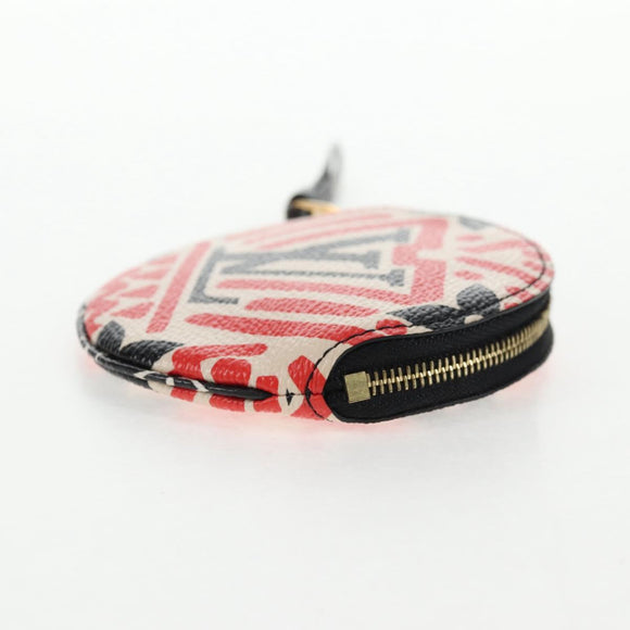 LOUIS VUITTON Monogram Crafty Round Coin Purse Red M69505 LV Auth 130673M