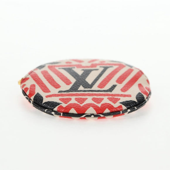 LOUIS VUITTON Monogram Crafty Round Coin Purse Red M69505 LV Auth 130673M