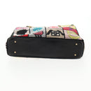 CHANEL Chain Icon Motif Bag Wool Leather Multicolor Gold CC Auth 130674M-5