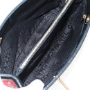 CHANEL Chain Icon Motif Bag Wool Leather Multicolor Gold CC Auth 130674M-9