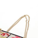 CHANEL Chain Icon Motif Bag Wool Leather Multicolor Gold CC Auth 130674M-14