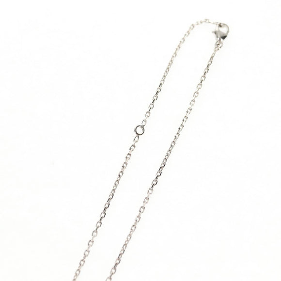 HERMES Orchestral PM Necklace Metal Leather Silver Black Auth 130685M