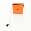 HERMES Orchestral PM Necklace Metal Leather Silver Black Auth 130685M-13