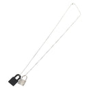 HERMES Orchestral PM Necklace Metal Leather Silver Black Auth 130685M-3