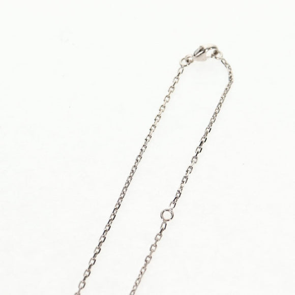 HERMES Orchestral PM Necklace Metal Leather Silver Black Auth 130685M