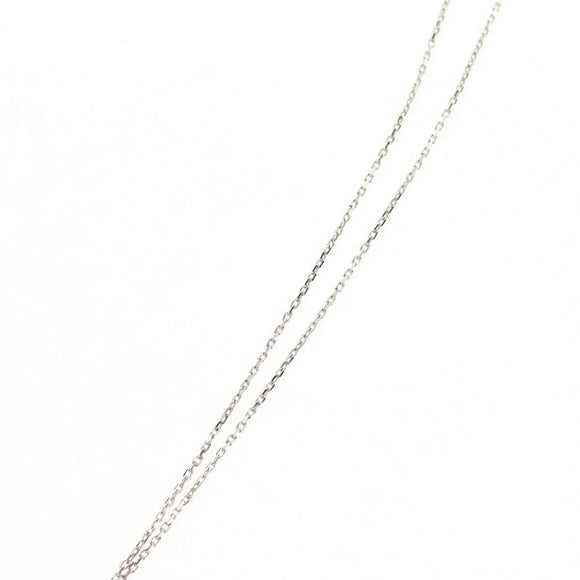 HERMES Orchestral PM Necklace Metal Leather Silver Black Auth 130685M