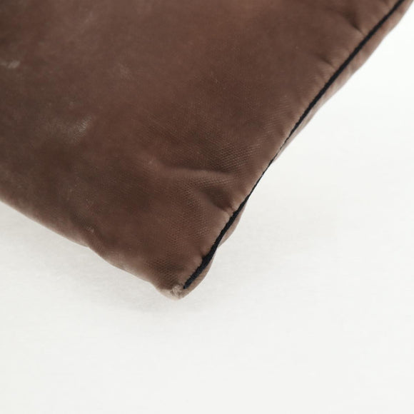 PRADA Hand Bag Velor Gray Auth 130687