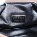 PRADA Hand Bag Velor Gray Auth 130687-17