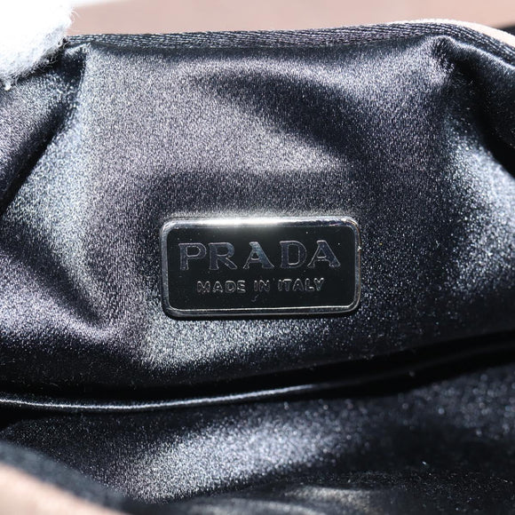 PRADA Hand Bag Velor Gray Auth 130687