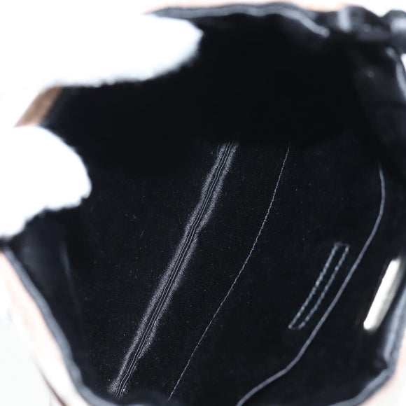 PRADA Hand Bag Velor Gray Auth 130687