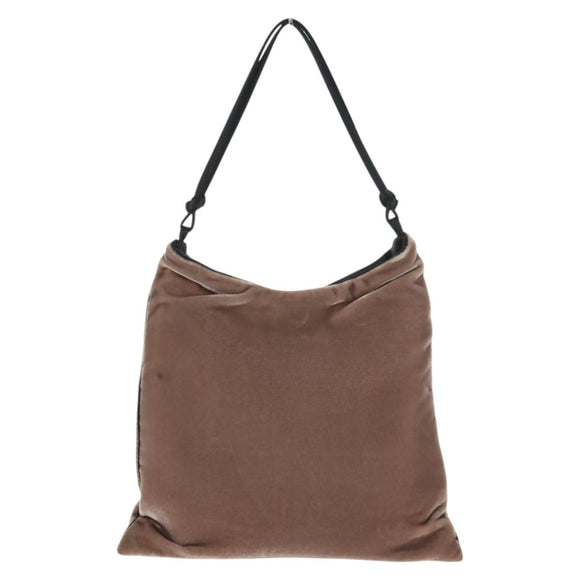 PRADA Hand Bag Velor Gray Auth 130687