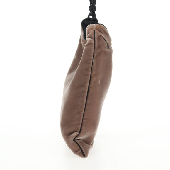 PRADA Hand Bag Velor Gray Auth 130687