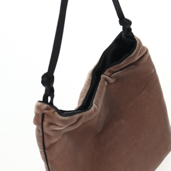 PRADA Hand Bag Velor Gray Auth 130687