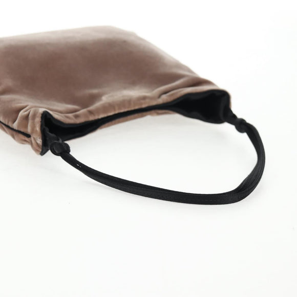 PRADA Hand Bag Velor Gray Auth 130687