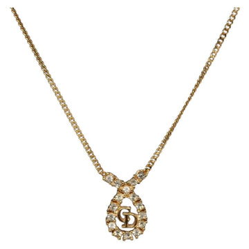 Christian Dior Necklace metal Gold Tone Auth 130688
