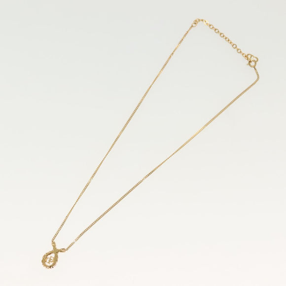 Christian Dior Necklace metal Gold Tone Auth 130688