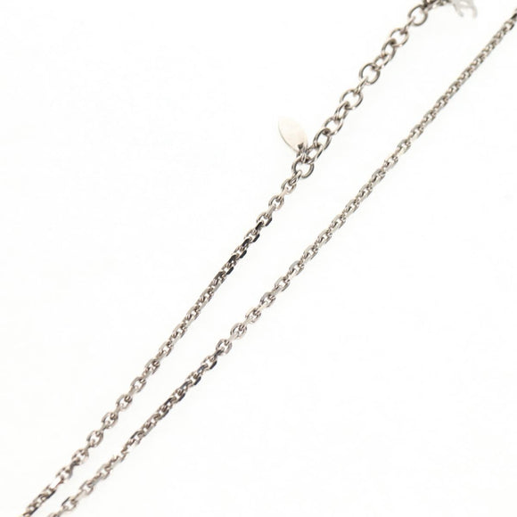 CHANEL Necklace metal Silver CC Auth 130689M