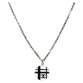 CHANEL Necklace metal Silver CC Auth 130689M