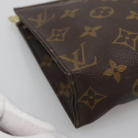 LOUIS VUITTON Monogram Poche Toilette 19 Pouch M47544 LV Auth 130708