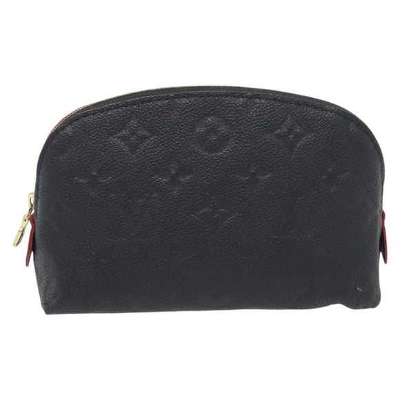LOUIS VUITTON Monogram Empreinte Pochette Cosmetic PM Navy M69413 LV Auth 130721