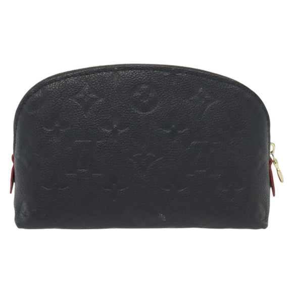 LOUIS VUITTON Monogram Empreinte Pochette Cosmetic PM Navy M69413 LV Auth 130721