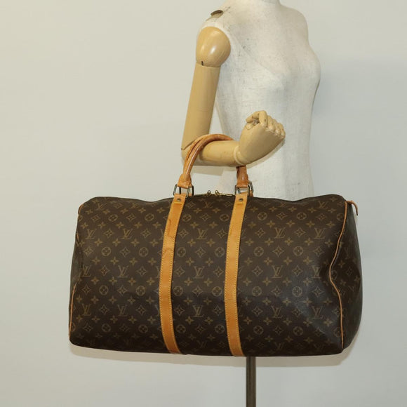 LOUIS VUITTON Monogram Keepall 55 Boston Bag M41424 LV Auth 130741
