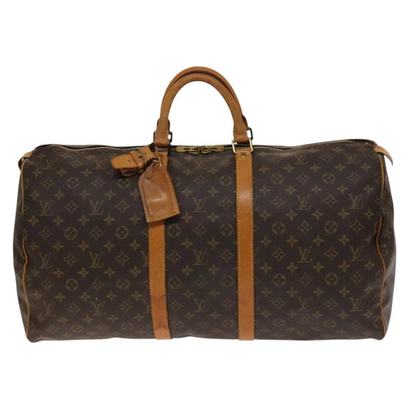 LOUIS VUITTON Monogram Keepall 55 Boston Bag M41424 LV Auth 130742