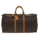 LOUIS VUITTON Monogram Keepall 55 Boston Bag M41424 LV Auth 130747-13