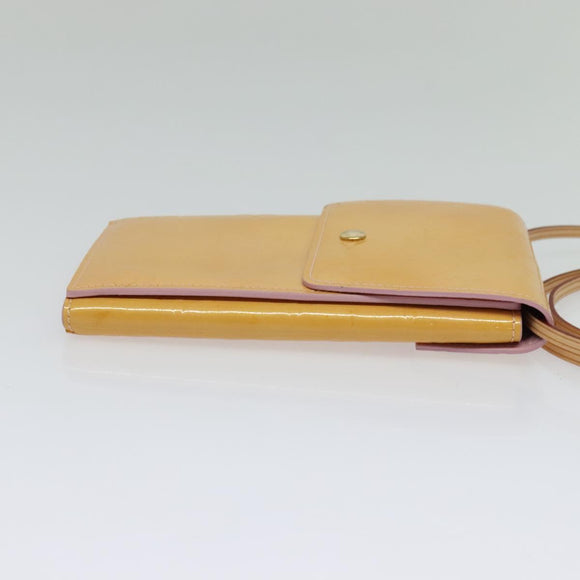 LOUIS VUITTON Monogram Vernis Walker Wallet Marshmallow Pink M91035 Auth 130750