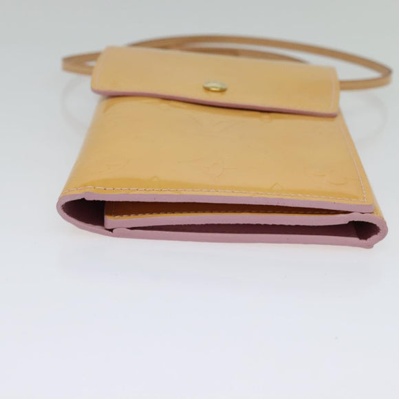 LOUIS VUITTON Monogram Vernis Walker Wallet Marshmallow Pink M91035 Auth 130750