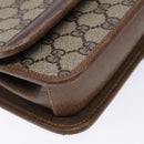 GUCCI GG Supreme Web Sherry Line Shoulder Bag PVC Beige Gold Auth 130754-15