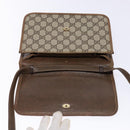 GUCCI GG Supreme Web Sherry Line Shoulder Bag PVC Beige Gold Auth 130754-18