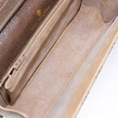 GUCCI GG Supreme Web Sherry Line Shoulder Bag PVC Beige Gold Auth 130754-11