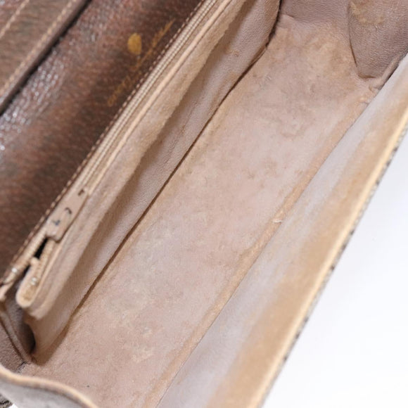 GUCCI GG Supreme Web Sherry Line Shoulder Bag PVC Beige Gold Auth 130754