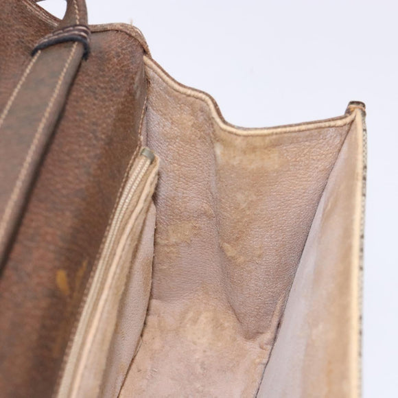 GUCCI GG Supreme Web Sherry Line Shoulder Bag PVC Beige Gold Auth 130754