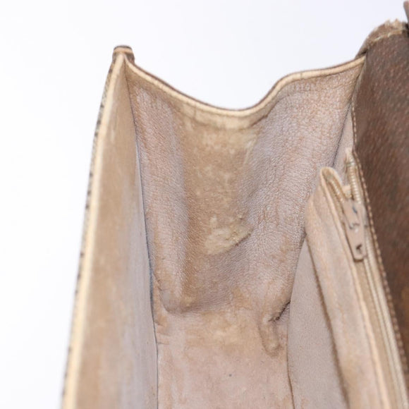 GUCCI GG Supreme Web Sherry Line Shoulder Bag PVC Beige Gold Auth 130754