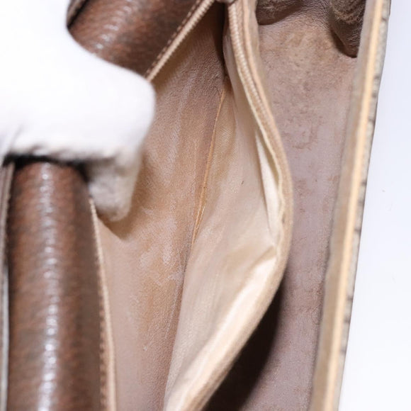 GUCCI GG Supreme Web Sherry Line Shoulder Bag PVC Beige Gold Auth 130754