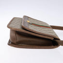 GUCCI GG Supreme Web Sherry Line Shoulder Bag PVC Beige Gold Auth 130754-3