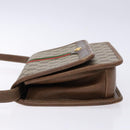 GUCCI GG Supreme Web Sherry Line Shoulder Bag PVC Beige Gold Auth 130754-4