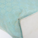 GUCCI GG Canvas Tote Bag Turquoise Blue gold 002 1098 Auth 130756-14