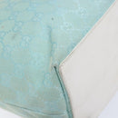GUCCI GG Canvas Tote Bag Turquoise Blue gold 002 1098 Auth 130756-16
