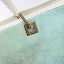 GUCCI GG Canvas Tote Bag Turquoise Blue gold 002 1098 Auth 130756-17