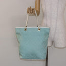 GUCCI GG Canvas Tote Bag Turquoise Blue gold 002 1098 Auth 130756-22