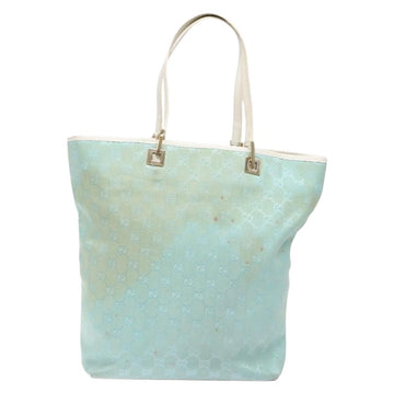 GUCCI GG Canvas Tote Bag Turquoise Blue gold 002 1098 Auth 130756 - 0