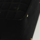 CHANEL Hand Bag Cotton Black Gold CC Auth 130759-12