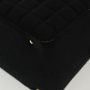 CHANEL Hand Bag Cotton Black Gold CC Auth 130759-13