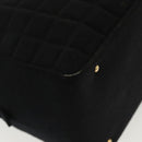 CHANEL Hand Bag Cotton Black Gold CC Auth 130759-14
