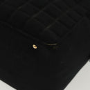 CHANEL Hand Bag Cotton Black Gold CC Auth 130759-15